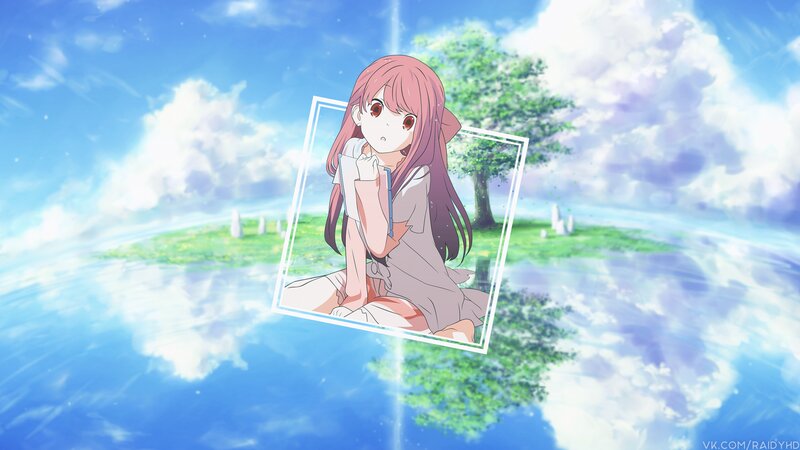 Anime Girl in Photo Frame — Blue