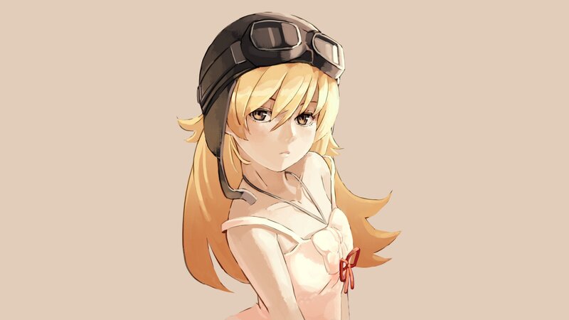 anime girl in pilot helmet
