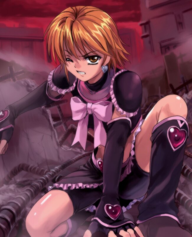 anime girl in pink and black outfit