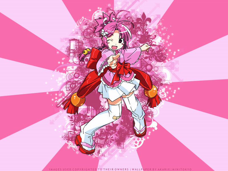anime girl in pink and red