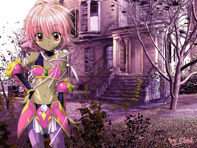 anime girl in pink armor