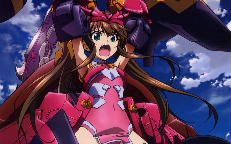 anime girl in pink armor