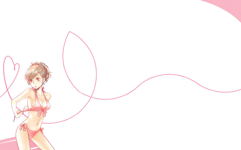 anime girl in pink bikini