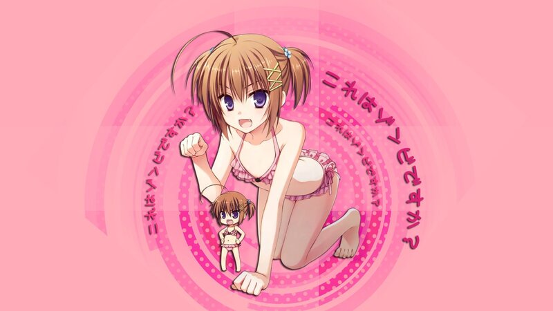 anime girl in pink bikini