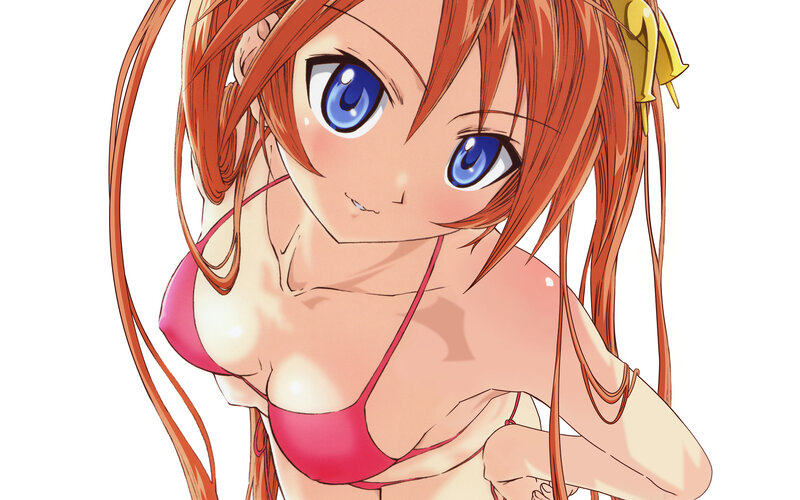 anime girl in pink bikini