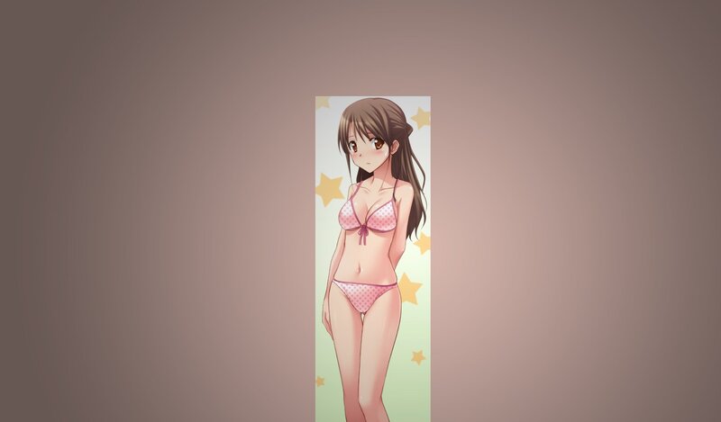 anime girl in pink bikini