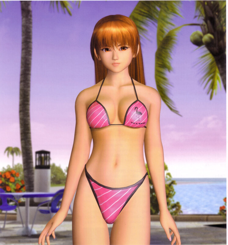 anime girl in pink bikini