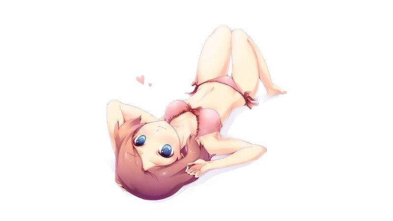 anime girl in pink bikini