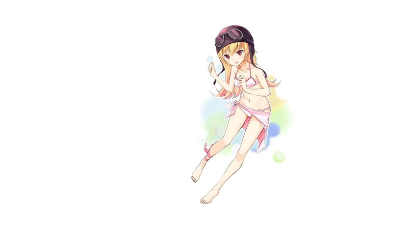 anime girl in pink bikini