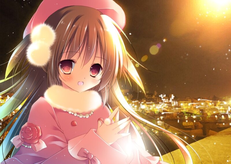 Anime Girl in Pink Coat — Serene