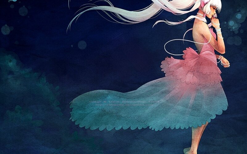 anime girl in pink dress