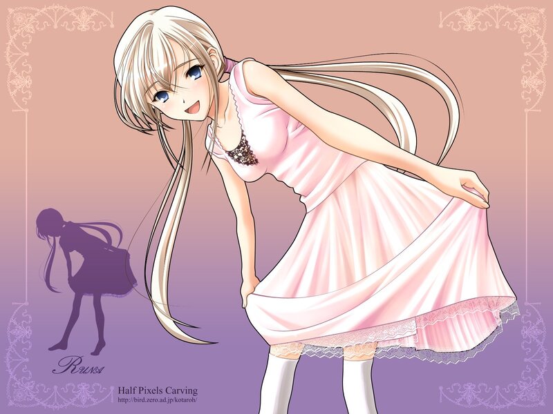 Anime girl in pink dress