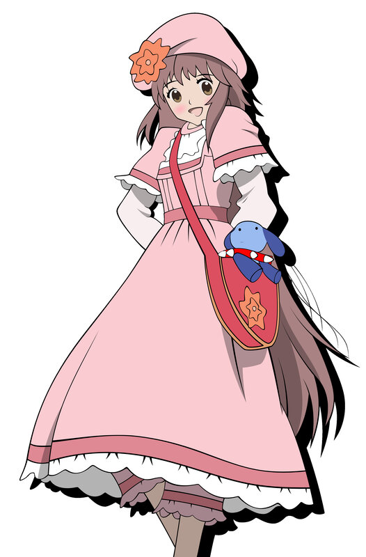 anime girl in pink dress