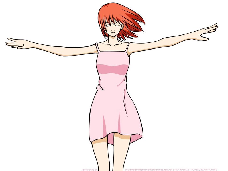 anime girl in pink dress