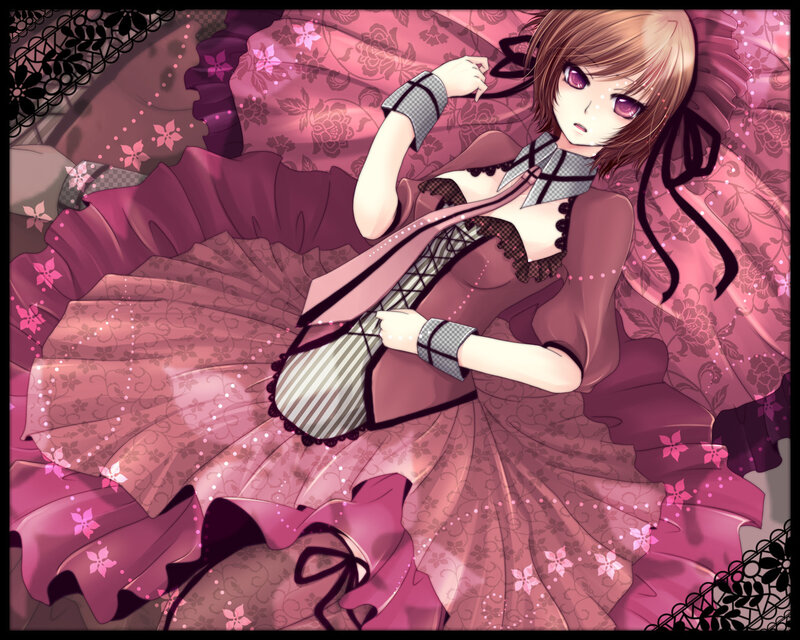anime girl in pink dress