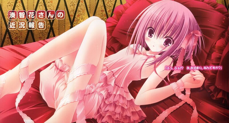 Anime girl in pink dress