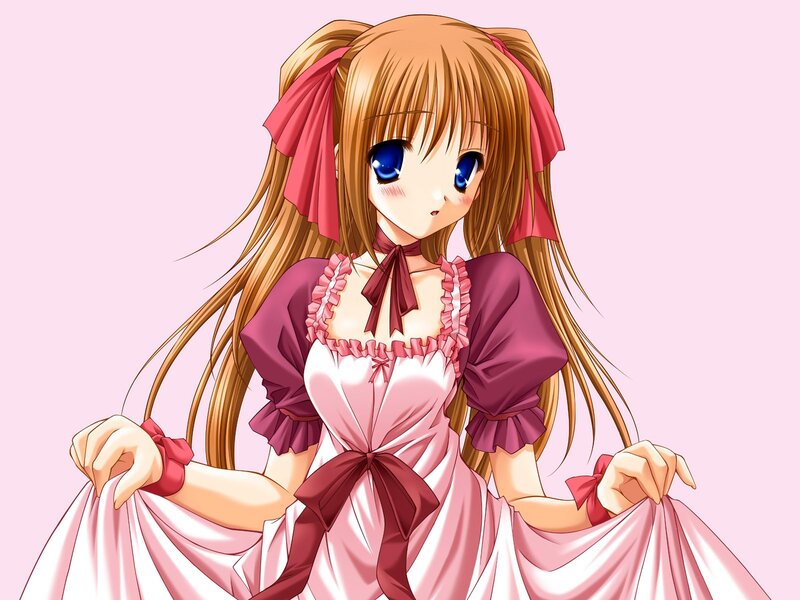 anime girl in pink dress