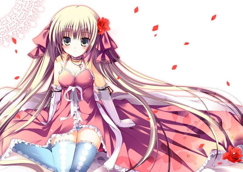Anime girl in pink dress
