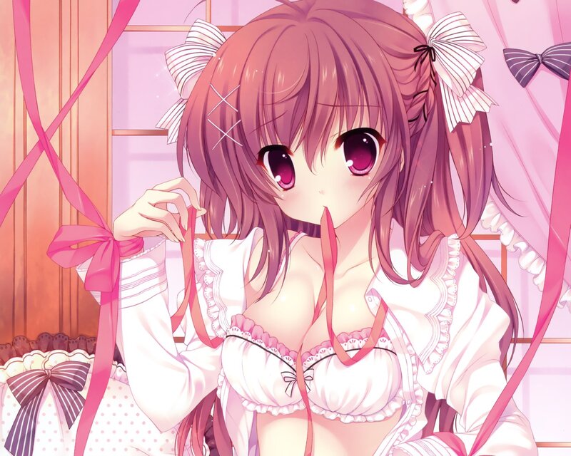 anime girl in pink dress