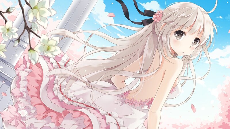 anime girl in pink dress