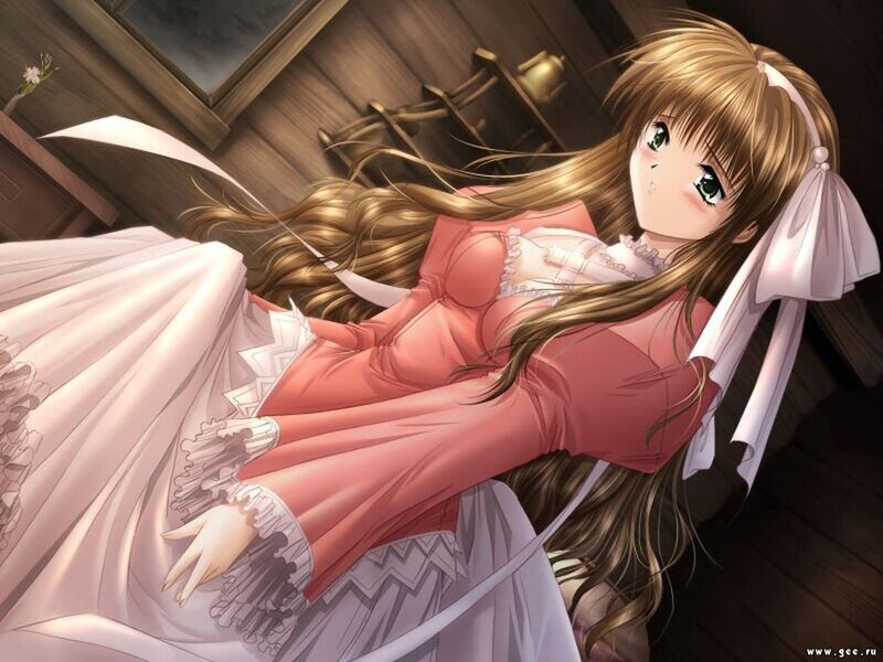 anime girl in pink dress