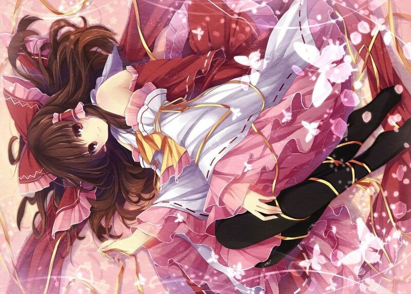 Anime girl in pink dress