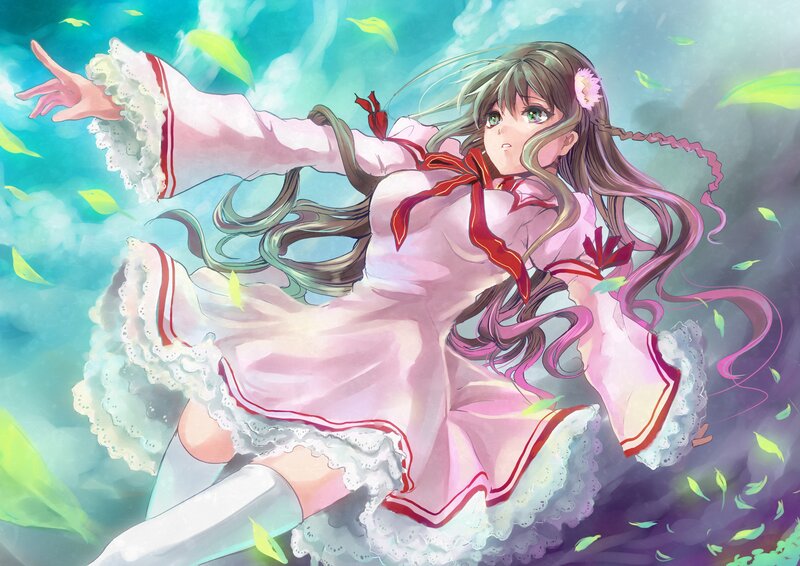 anime girl in pink dress