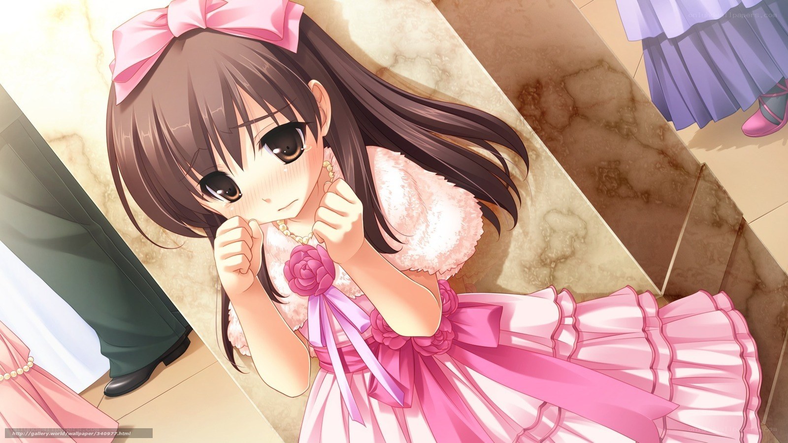 anime girl in pink dress