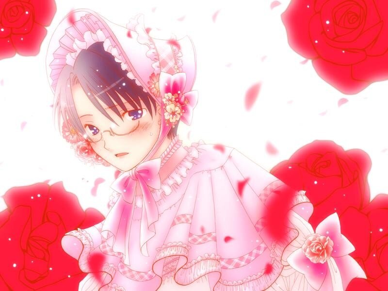 anime girl in pink dress