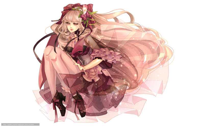 anime girl in pink dress