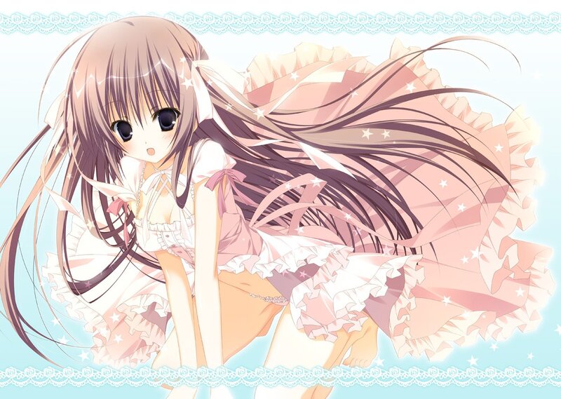 anime girl in pink dress