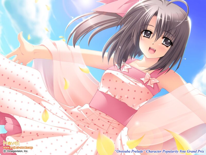 Anime girl in pink dress