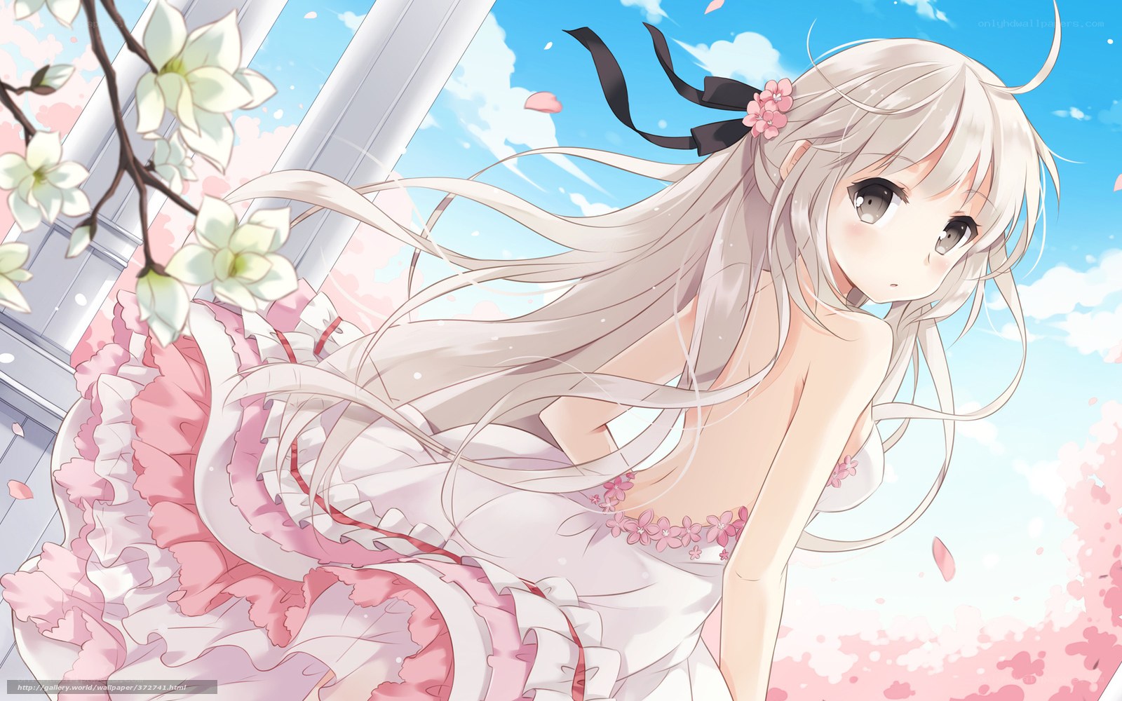 Anime girl in pink dress