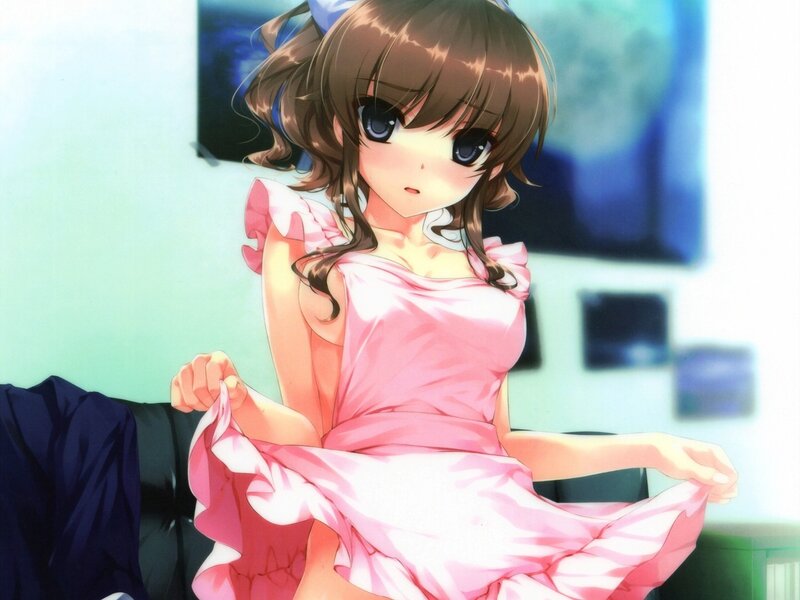 anime girl in pink dress