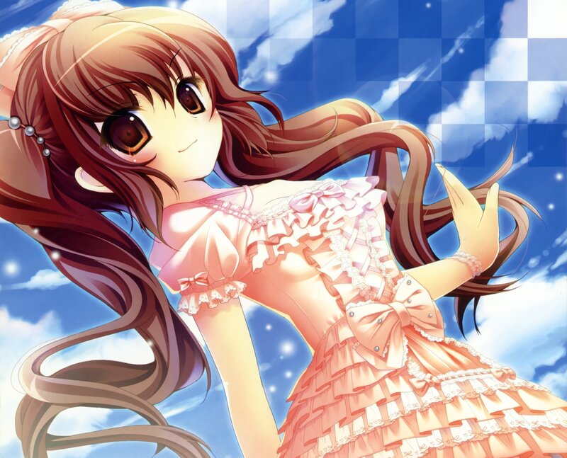 anime girl in pink dress