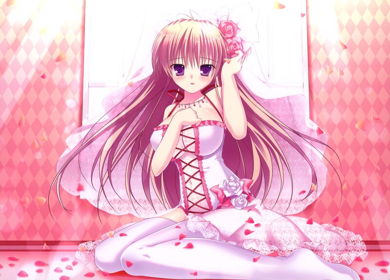 anime girl in pink dress