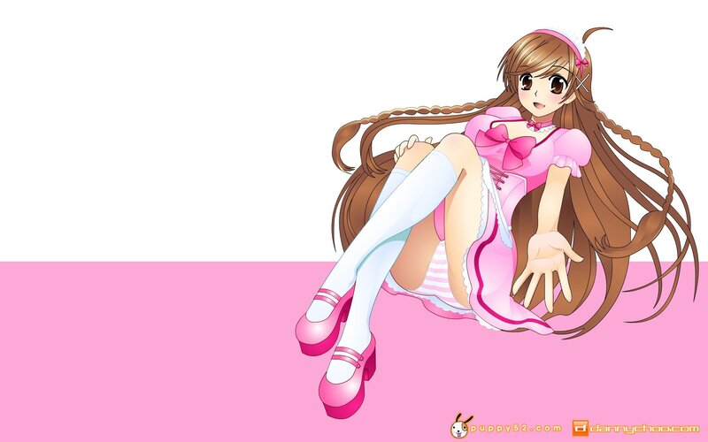 anime girl in pink dress