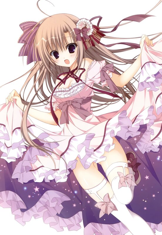 anime girl in pink dress