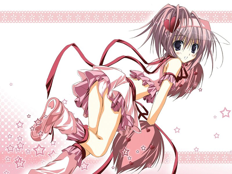 anime girl in pink dress