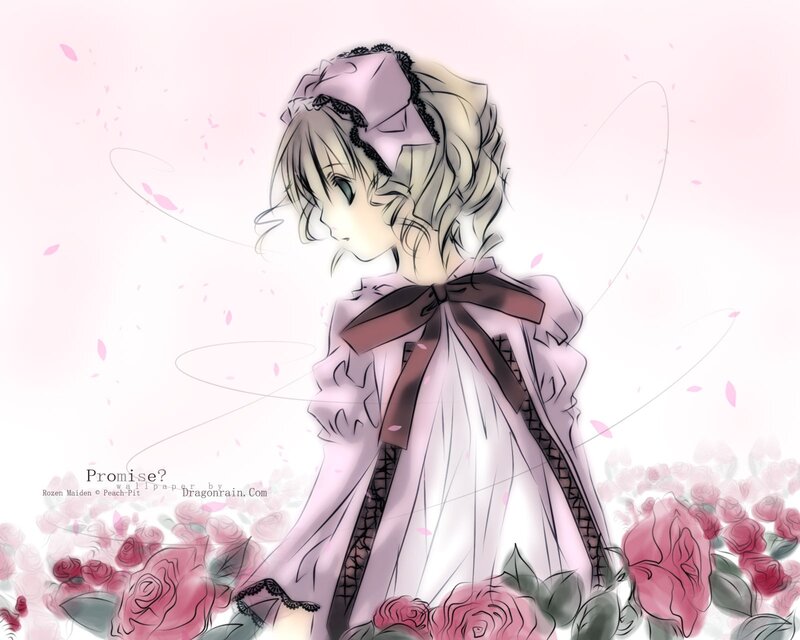 Anime girl in pink dress