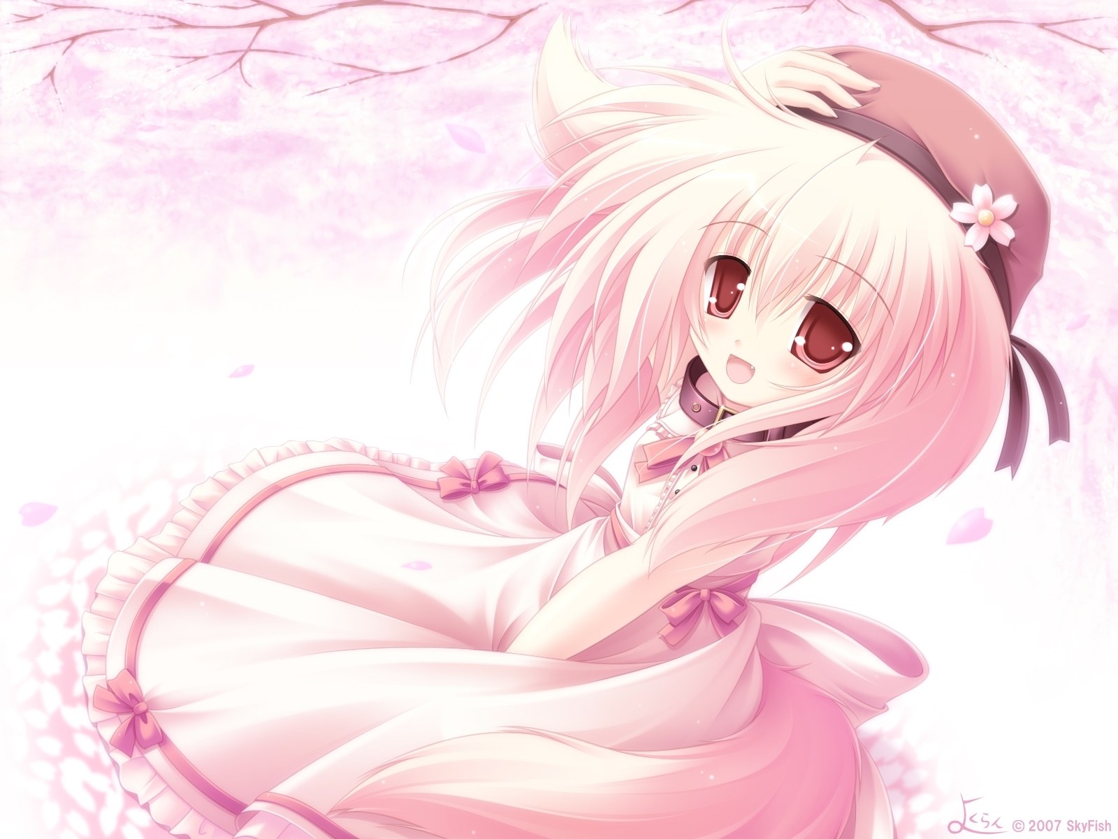 anime girl in pink dress