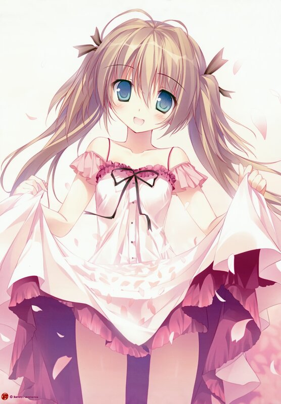 Anime girl in pink dress