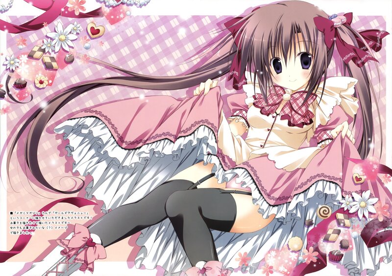 Anime girl in pink dress