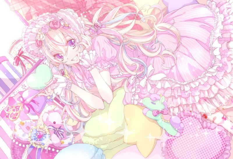 anime girl in pink dress