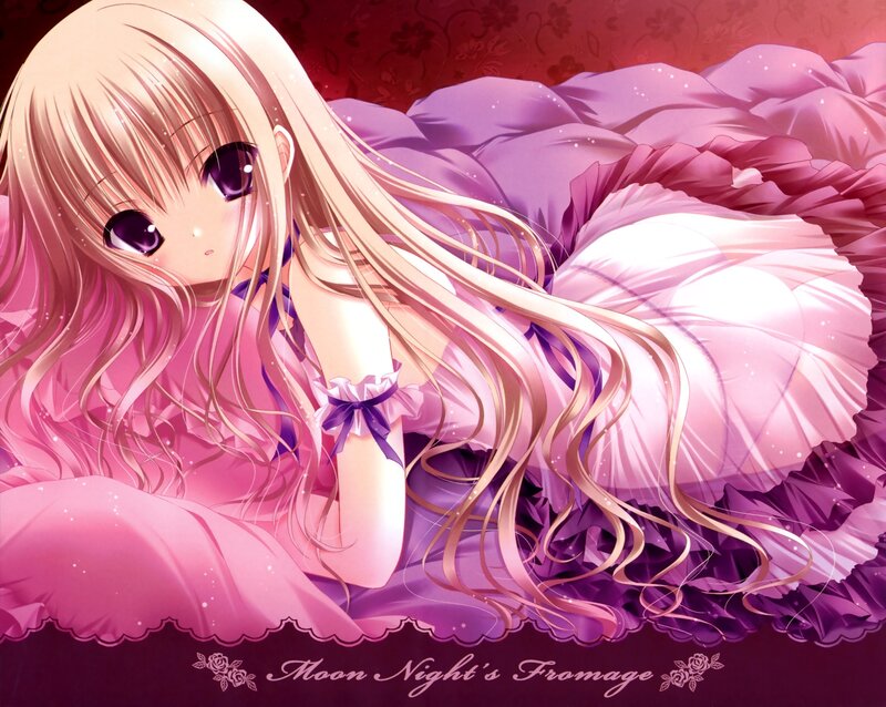 Anime girl in pink dress