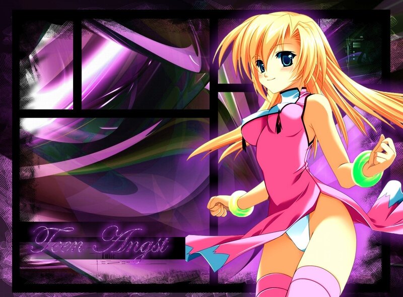 anime girl in pink dress