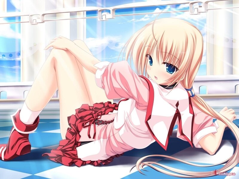 anime girl in pink dress