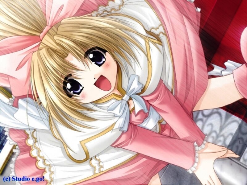 anime girl in pink dress