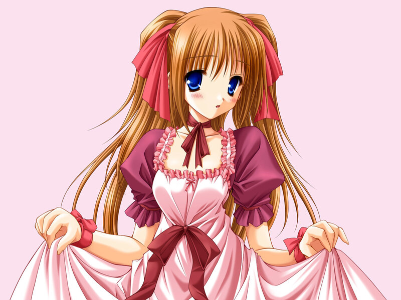 anime girl in pink dress