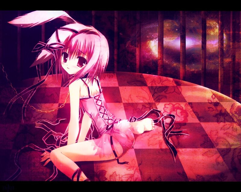 anime girl in pink dress